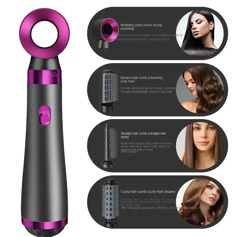 5 in 1 Hair Dryer Hot Air Brush Styler and Volumizer - Ultimate Hair Styling Tool