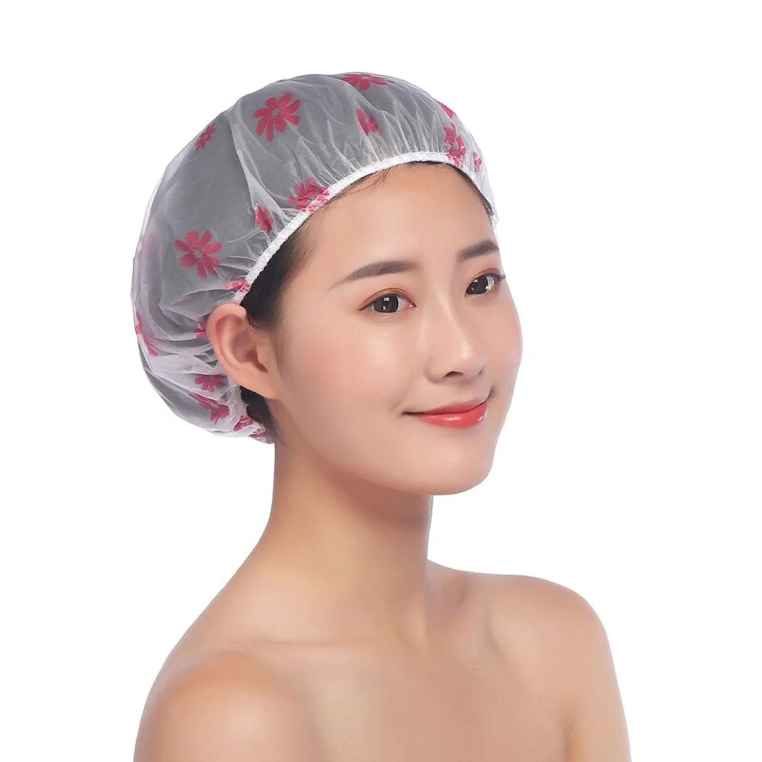 6030 Shower Cap Bath Shower Cap ,Women Reusable Waterproof Women Shower