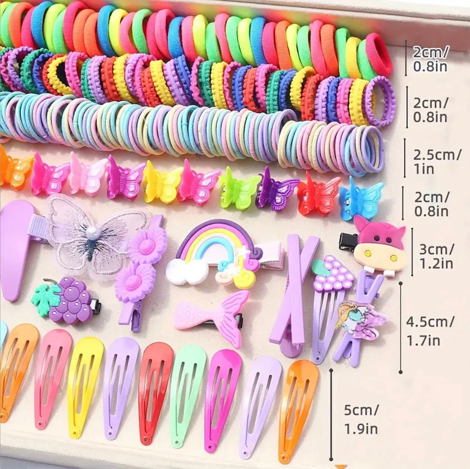 844 Pcs Cute Hair Tie Set for Girls