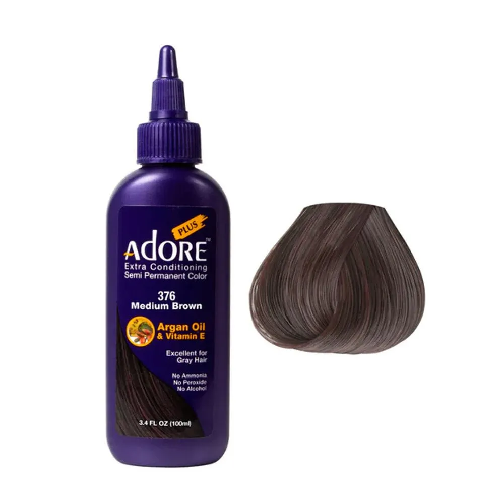 Adore Plus Semi Permanent Hair Color 376 Medium Brown 100ml