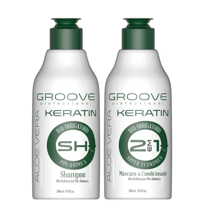 Aloe Vera Keratin Uso Obrigatório Post Chemistry Revitalization 2x300ml - Groove