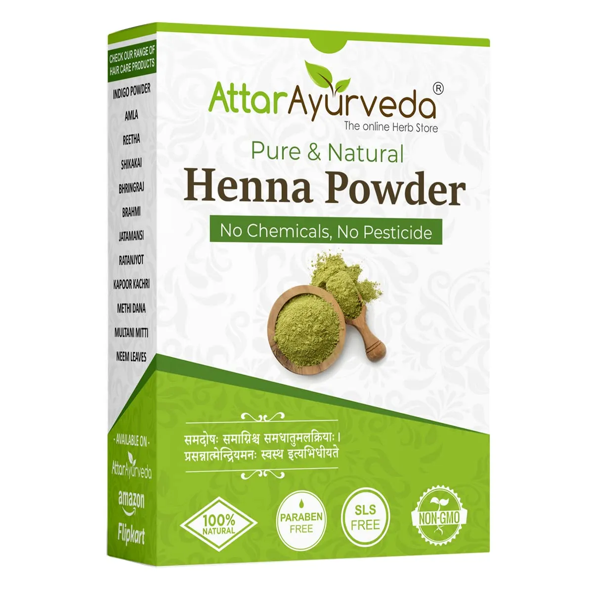 Attar Ayurveda Natural Henna powder for hair Colour and Growth (200 gm)