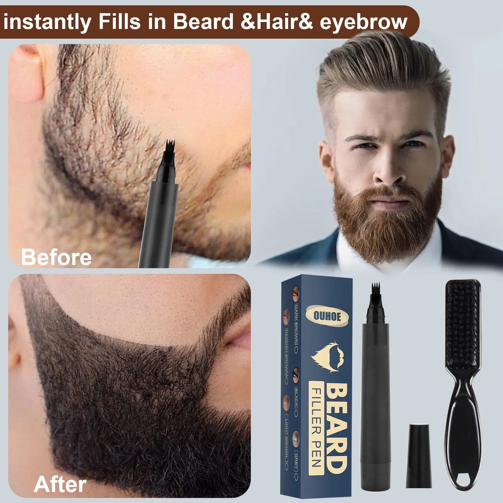 Beard Pencil Filler Kit - Barber-Approved Facial Hair Styling for a Confident Look