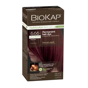 Biokap Nutricolor Delicato Rapid 6.66 Rubin Red Permanent Hair Dye