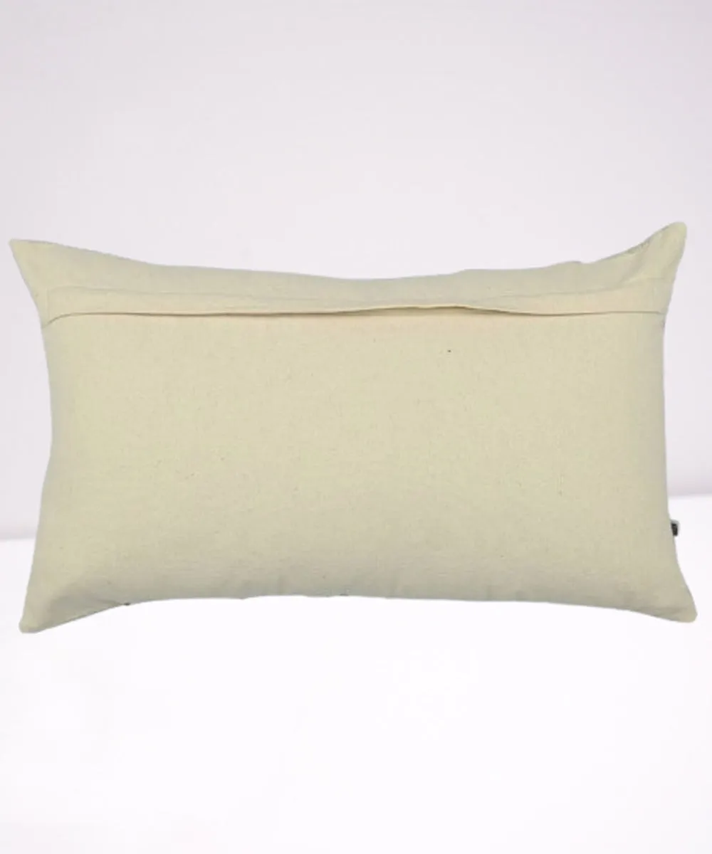 Cream hand embroidery cotton cushion cover