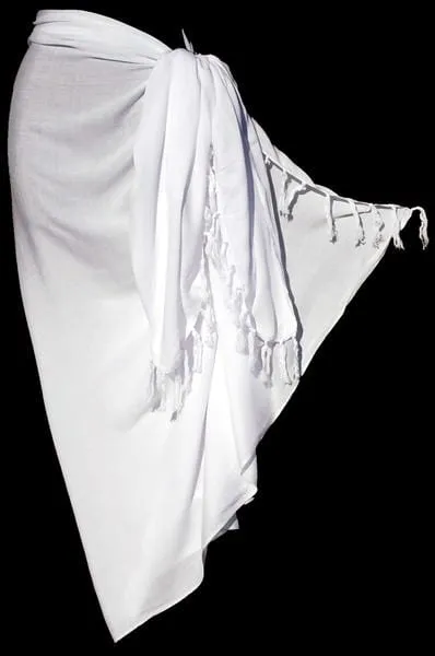 Extra Long White Sarongs (80 Inch)