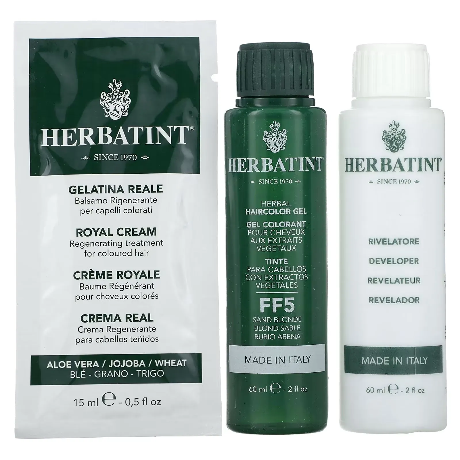 Herbatint Antica Herbavita Permanent hair gel color FF 5 sandy blonde, 135ml