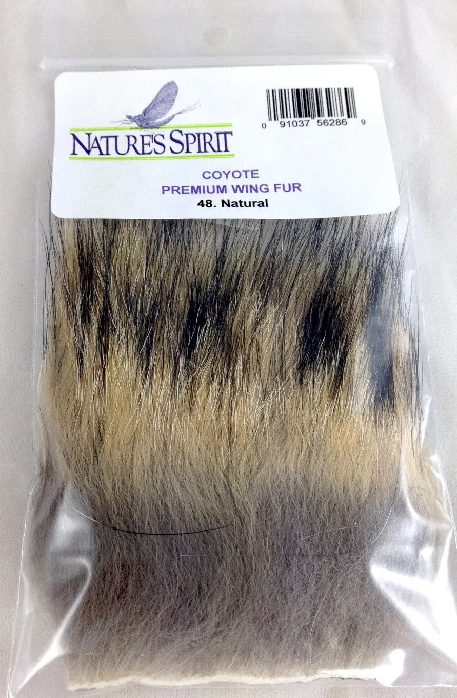 Nature's Spirit Coyote Premium Wing Fur Tanned Natural