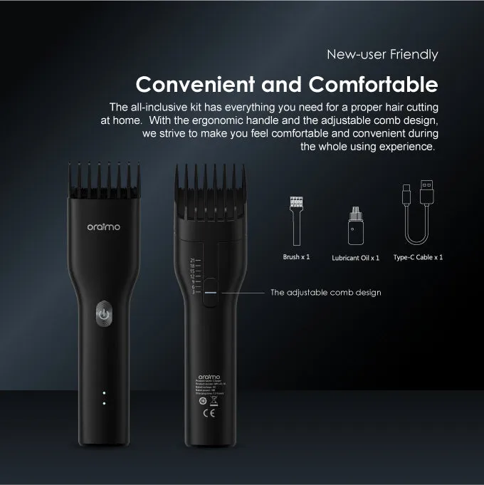 oraimo SmartClipper Cordless Hair Clipper With 4 Guided Combs