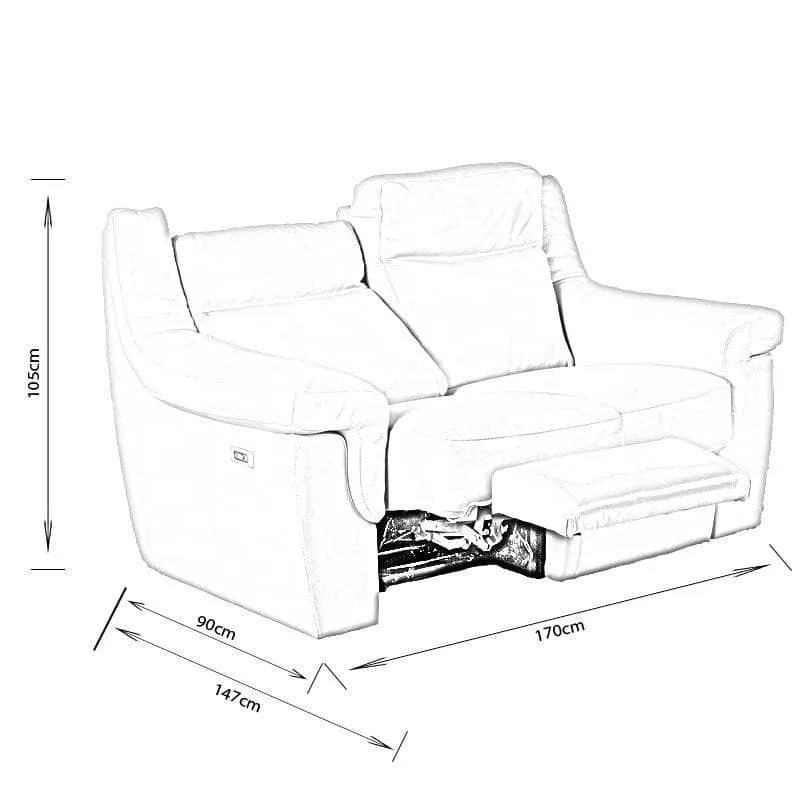 Rimini 2 Seater Power Sofa - Cream