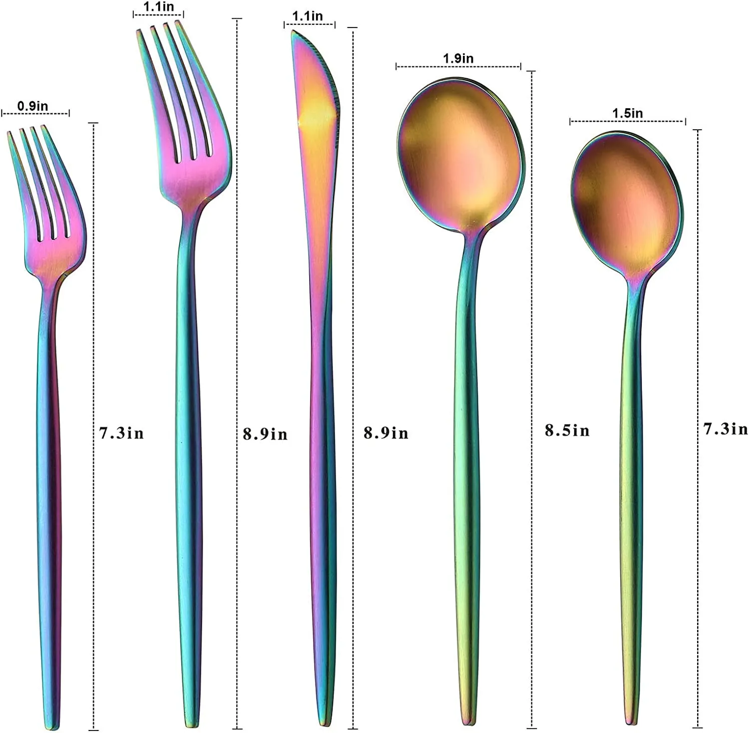 Set de Cubiertos Rainbow Dinner Acero Inoxidable