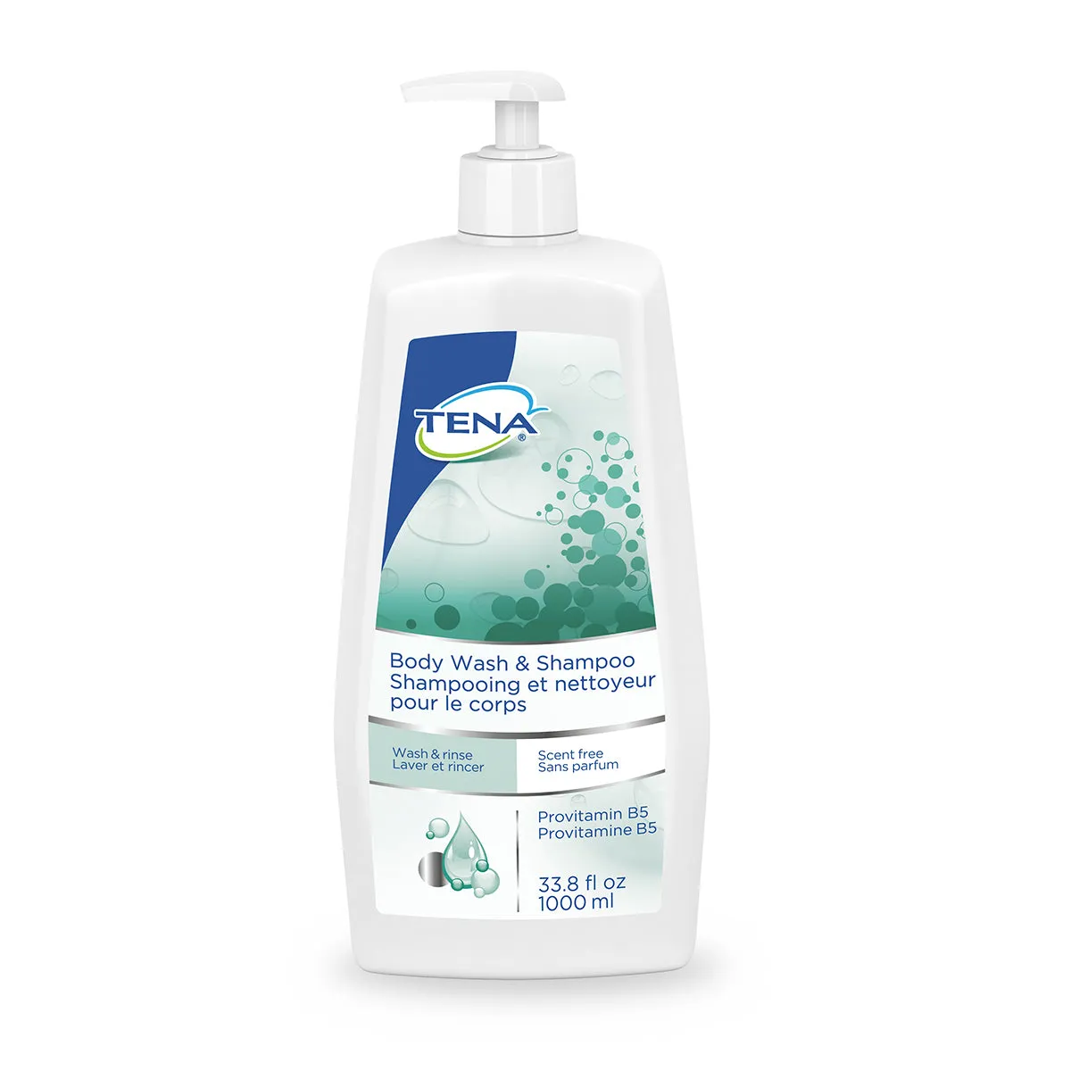 TENA Body Wash and Shampoo Scent-Free 1000mL