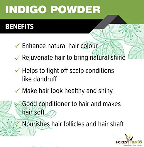 The Forest Herbs Natural Care From Nature Indigo Powder, 200g (Pack of 1) Organic for Black Hair Colour